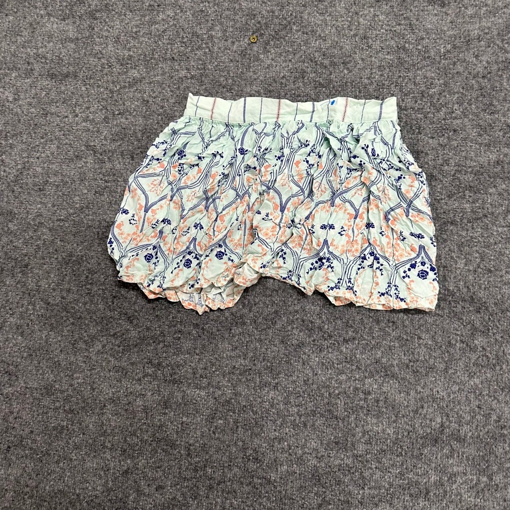 Arizona Jean Co. Shorts Womens Size S Green Floral Rayon Elastic Waist Casual